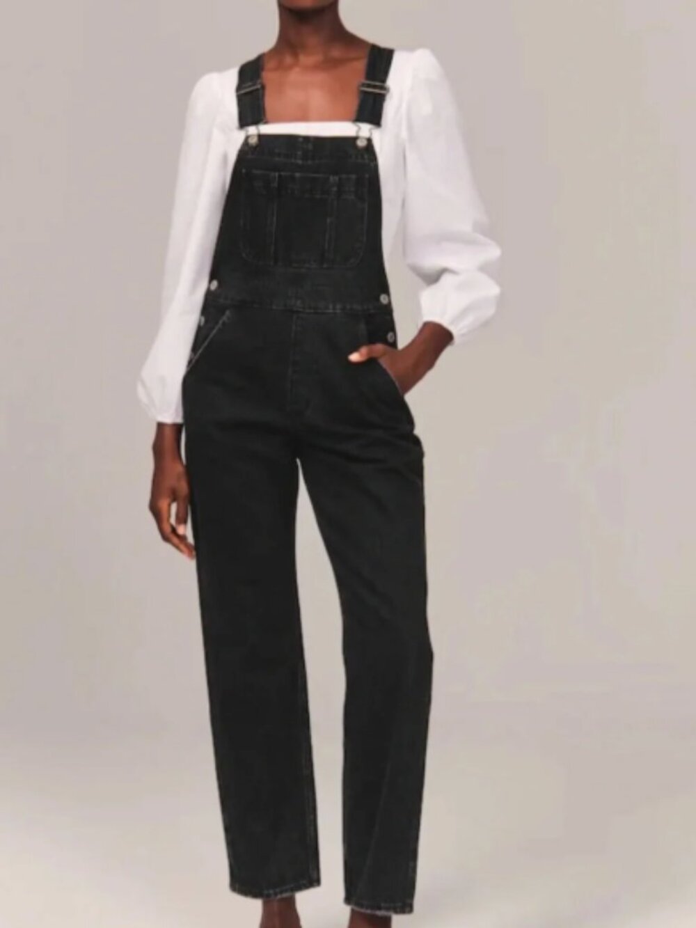 Abercrombie & Fitch Women's Black Denim Overalls